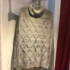 Gray poncho sweater